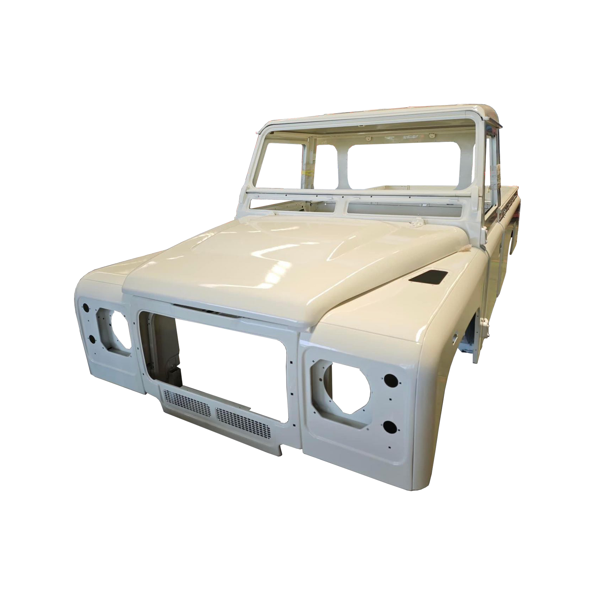 REPLACEMENT SINGLE ROW PICKUP COMPLETE CAB WITH DOORS, WITH PRIMER(LHD), 1998, FOR LAND ROVER DEFENDER 110 TD4, (ALUM+STEEL) REPLACEMENT SINGLE ROW PICKUP COMPLETE CAB WITH DOORS, WITH PRIMER(LHD), 1998, FOR LAND ROVER DEFENDER 110 TD4, (ALUM+STEEL)