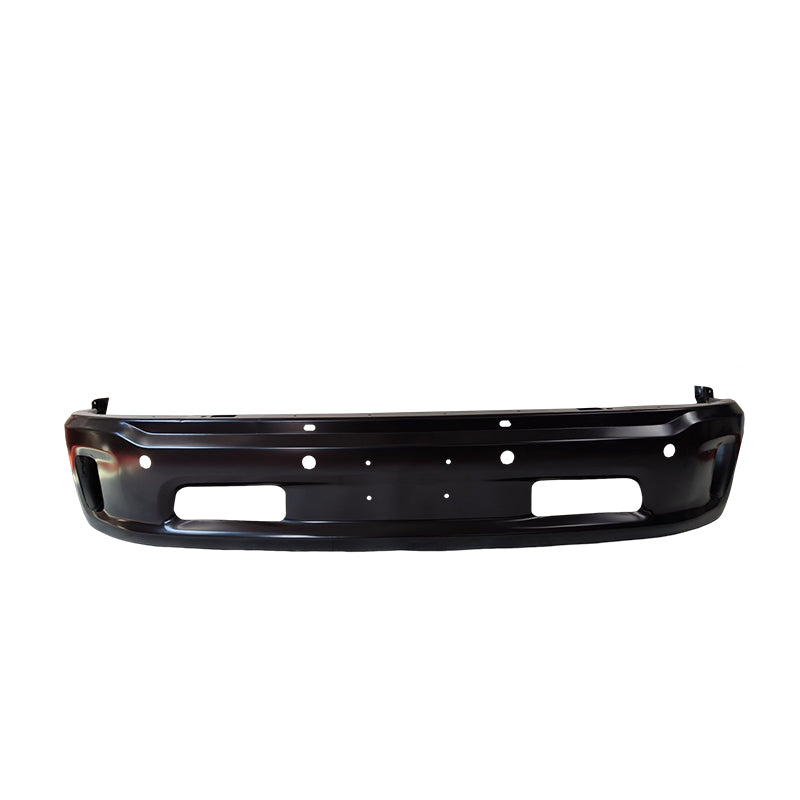 REPLACEMENT FRONT BUMPER, BLACKE-COATED, W/O FOG, W/O SENSOR, 2013-2018, FOR DODGE RAM 1500, 68160855AC, (STEEL)