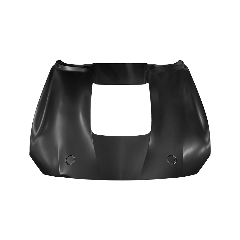 REPLACEMENT HOOD WITH SCOOP, 2018-2021, FOR FORD MUSTANG, GT500 STYLE (ALUM)