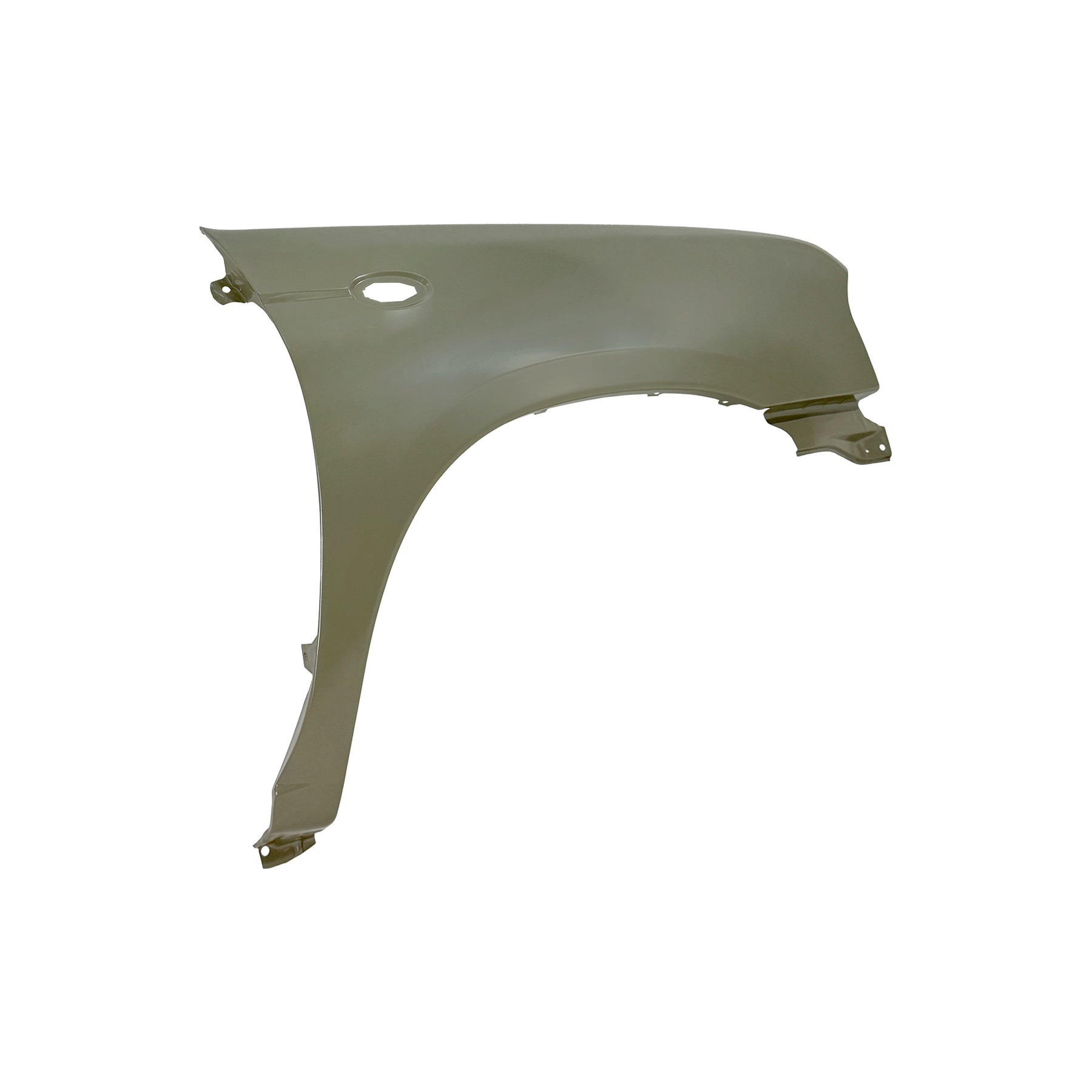 REPLACEMENT FRONT FENDER RH WITH SIDE LAMP HOLES WITHOUT WHEEL HOLES, FOR NISSAN D23, (STEEL)