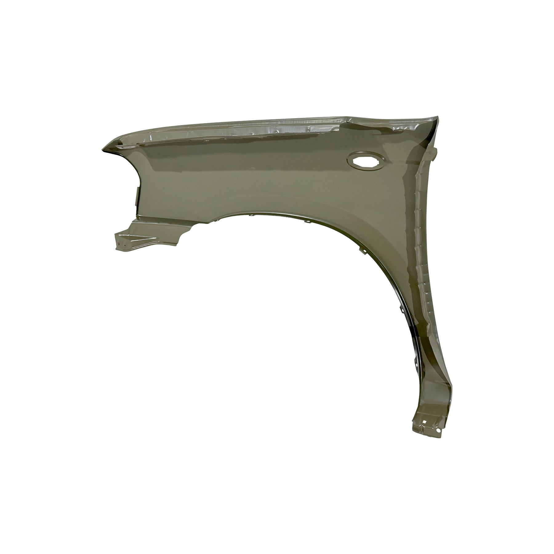 REPLACEMENT FRONT FENDER RH WITH SIDE LAMP HOLES WITHOUT WHEEL HOLES, FOR NISSAN D23, (STEEL)