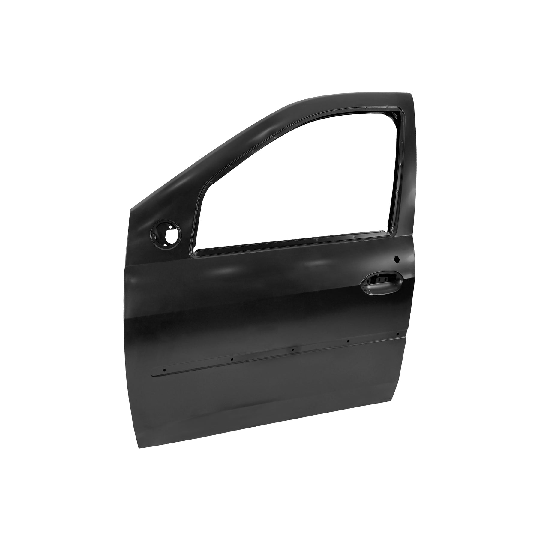REPLACEMENT FRONT DOOR W MOULDING LH, 2004-2012, FOR RENAULT LOGAN, 801016598R, (STEEL)