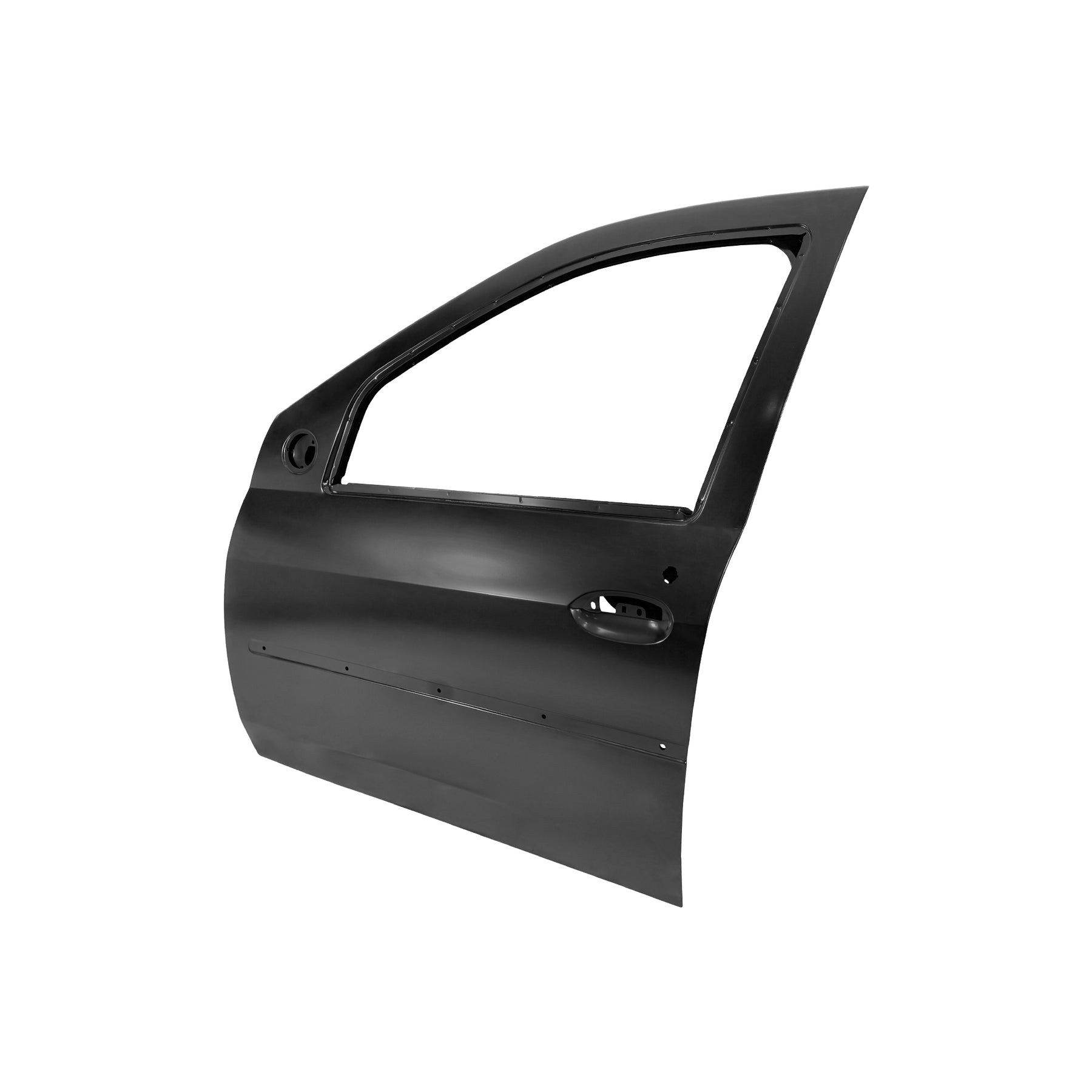 REPLACEMENT FRONT DOOR W MOULDING LH, 2004-2012, FOR RENAULT LOGAN, 801016598R, (STEEL)
