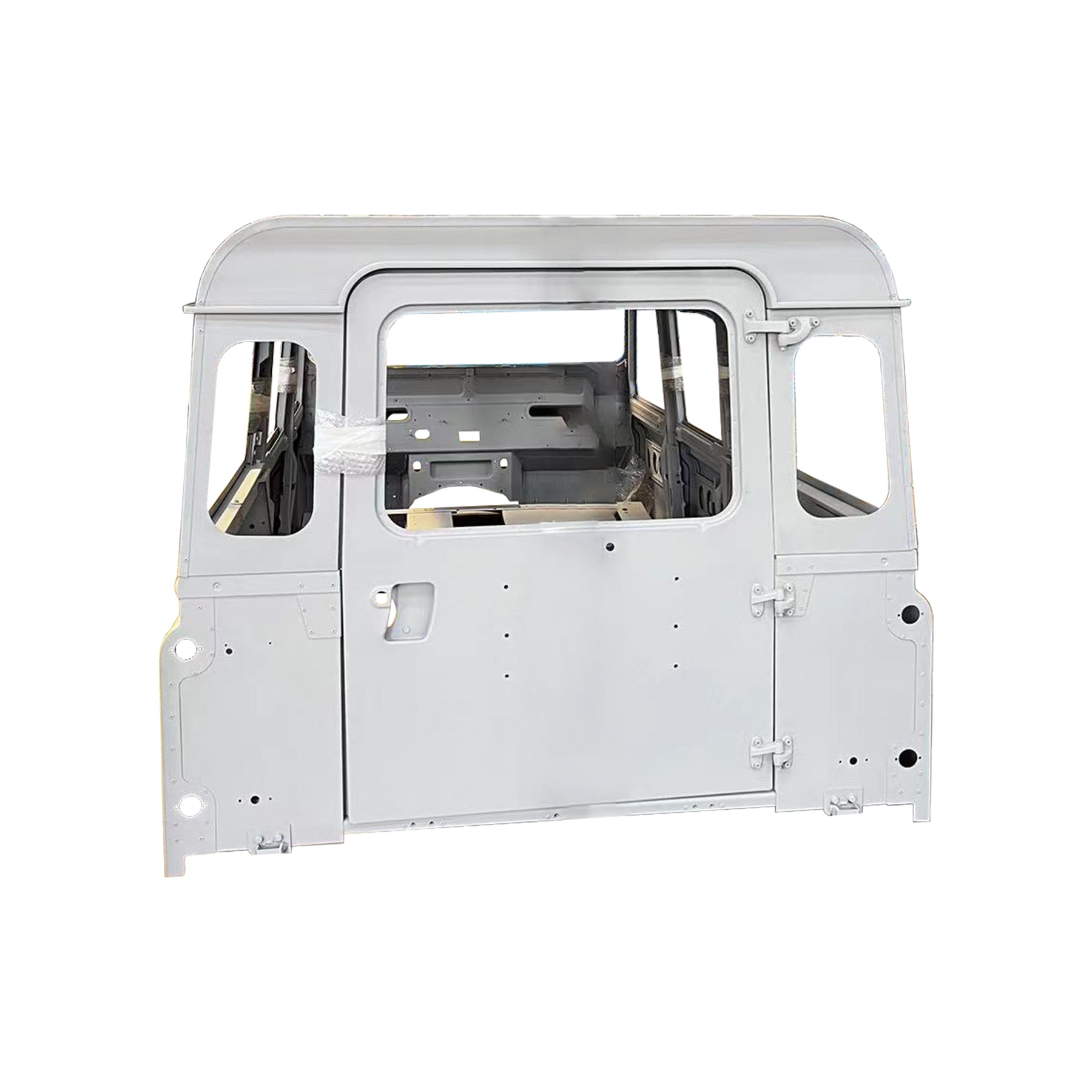 COMPLETE CAB WITH DOORS,WITH PRIMER, FOR LAND ROVER DEFENDER 110 TD4, (LHD), (ALUM+STEEL)