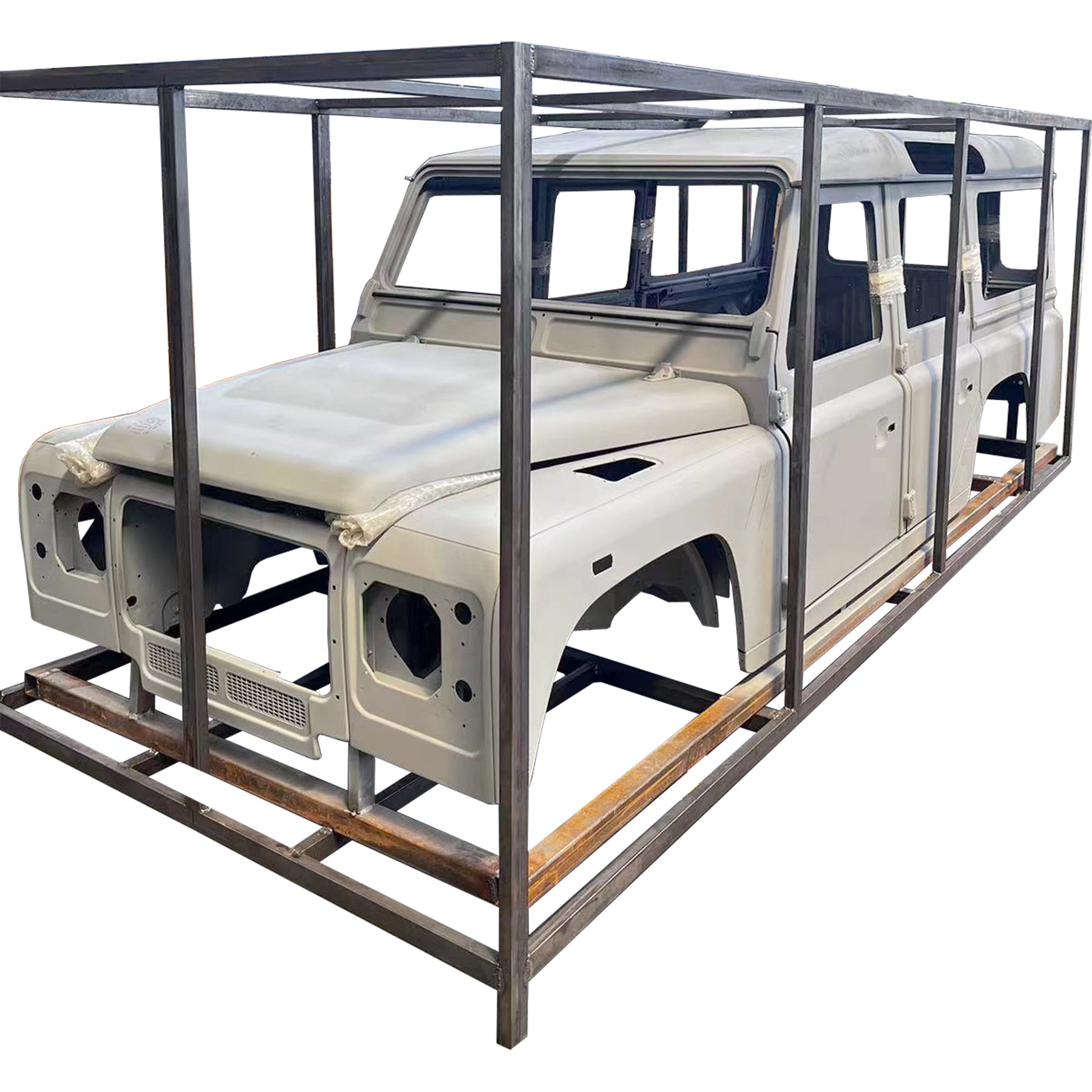 COMPLETE CAB WITH DOORS,WITH PRIMER, FOR LAND ROVER DEFENDER 110 TD4, (LHD), (ALUM+STEEL)